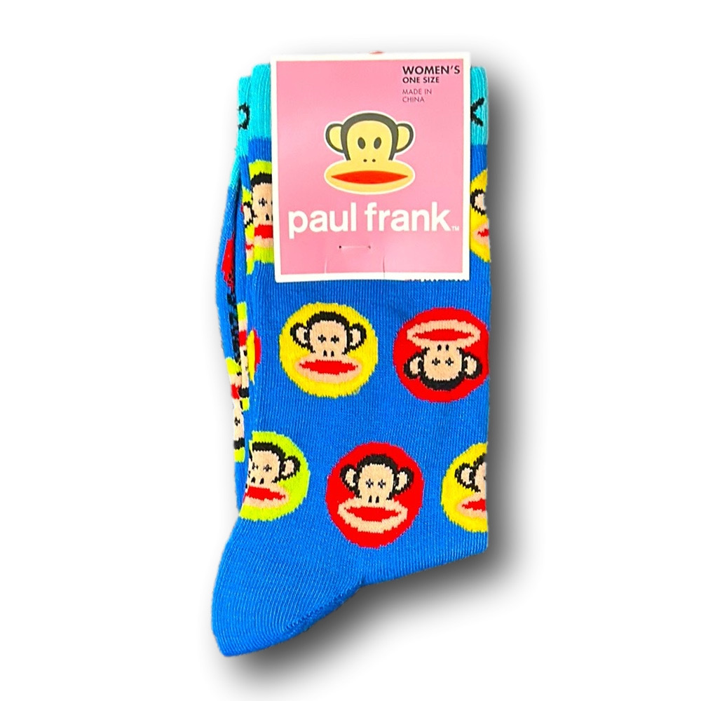 3/$20 Sock Monkey Paul Frank Funny Novelty Crew Socks - NWT